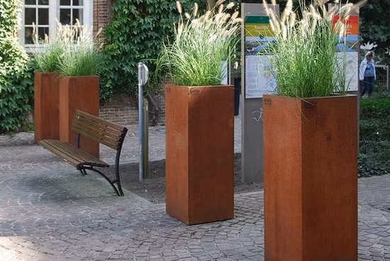 Corten 강철 유리 섬유 꽃 화분 냄비