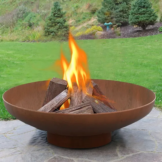 Corten Steel BBQ 화로 화덕, Corten Steel Fire Burner 냄비 그릇, 물 그릇