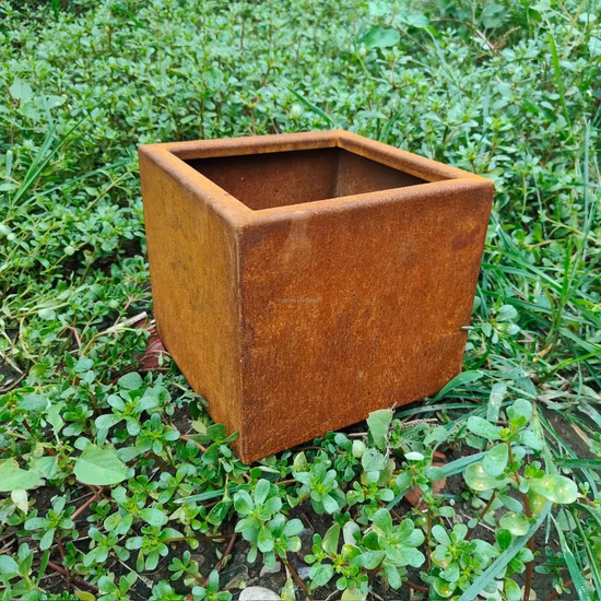 둥근 꽃 재배자 냄비 Corten 강철 나무 큰 화분 냄비