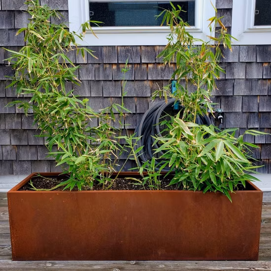 현대 정원 재배자 직사각형 Corten 강철 화분 냄비